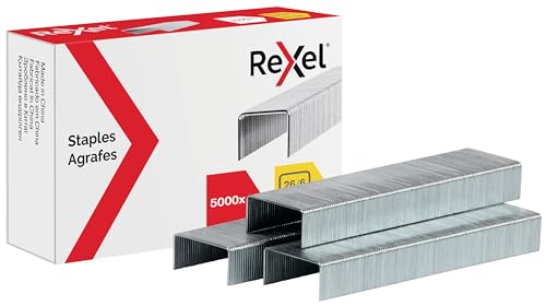 Rexel No.56 26/6 Staples for Standard Staplers, For Stapling Upto 20 Sheets, Use with Desktop Staplers and Pliers, 5000 Count (Pack of 1)