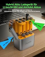 Zepath Li-ion/NI-MH Hybrid Ladegerät mit 8xAAA Wiederaufladbare NI-MH Akkus, 1100mAh Hohe Kapazität 1.2V AAA Batterien, 8 Ladegerät für AA/AAA Akkus, Integrierter LED Charing Aufbewahrungsbox – Ansicht 2
