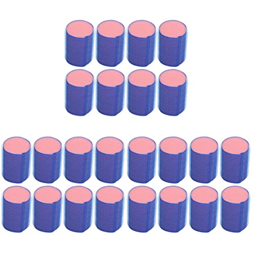 LALAFINA 24 pcs Woman Soft Women Self- Tools Curling Beauty Bangs Self Grip Curler Plastic Er Hair Diy Clips Salon Volume and Cling for Makeup Hairstyle Ers Long Professional Blue Sponge