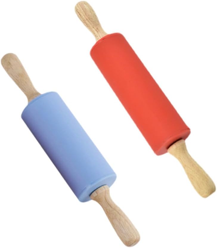 2pcs dough bread ravioli Fondant Cake Noodle Baking Tool kitchen supplies roller wooden wooden handle baking utensils Dough Pastry Roller evil eye drinking glass cutter