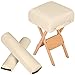 TecTake Tabouret + Coussin demi-cylindre + Coussin rouleau - diverses couleurs au choix - (Beige)