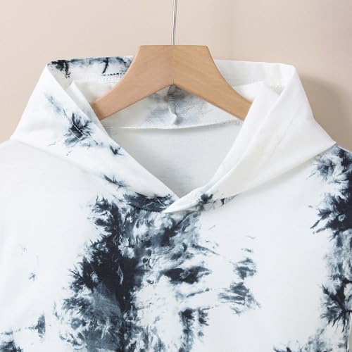 Sweat à capuche garçon imprimé tie-dye à manches courtes