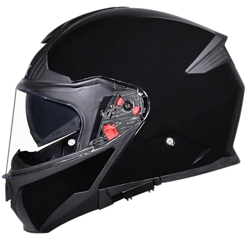 Image of SMK Gullwing Solid Flip-up Full Face Helmet ISI, ECE22.06 and DOT Certified with Pinlock and Dual Visor - (GL200 - XL)