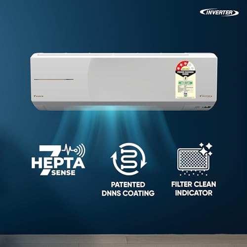 Image of Daikin 1.0 Ton 3 Star Hot & Cold Inverter Split AC (Copper, PM1.0 Filter, FTHT35XV16, White)