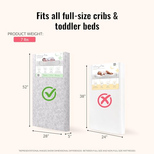 Image of Dream On Me 2-in-1 Serene Snooze Baby Crib Mattress, GREENGUARD Gold