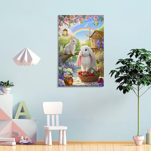 Décoration murale image sur toile lapin pour masquer un mur vide - 4