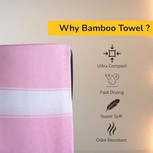 Image of Ultra Lightweight Bamboo Bath Towel-Set of 3| 155x80 CM| Quick Dry, Highly Absorbent, Skin-Friendly & Eco-Friendly Towels |Perfect for Daily Use, Travel (Less Than 200gm) & Gifting