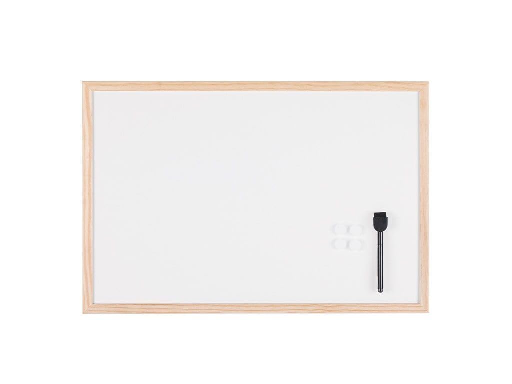 Mastervision Magnetic Dry Erase White Board, 18" x 24", Pine Wood Frame, Wall Mount Kit Included