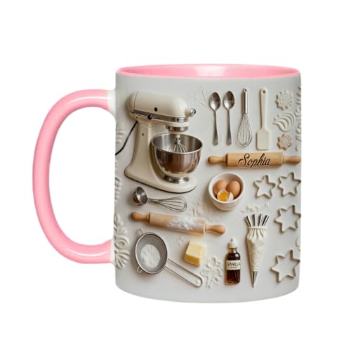 Taza cerámica personalizada con posavasos 11 onzas miniatura 1