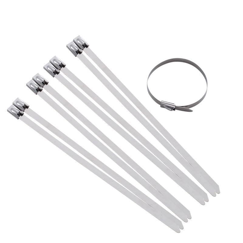 Fascette 100 PZ 7.9 * 100/200/250/300/350/400/500/600mm Fascette in Metallo in Acciaio Inox Cravatte Cinghie di Scarico Tubo di Induzione Fascette Cavi(7.9mmx500mm)