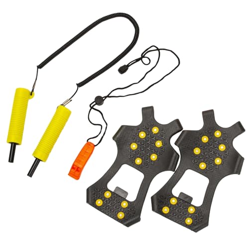 Fcnjsao Piolet retráctil con silbatos de seguridad flexible Equipo de emergencia portátil para patinar sobre hielo