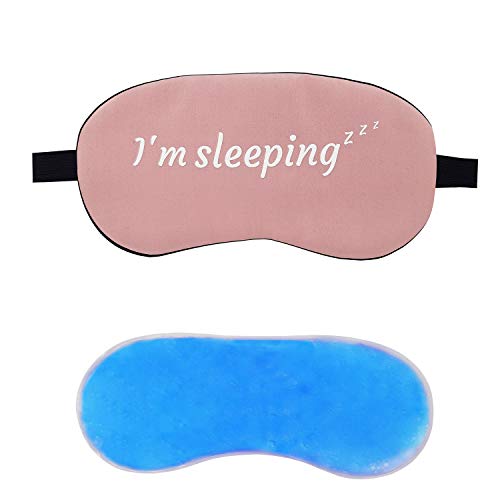 Image of Jenna Polyester Cute Sleeping Eye Shade Mask Cover For Insomnia, Meditation, Puffy Eyes And Dark Circlespink With Gel