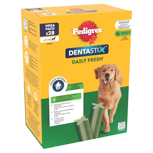 PEDIGREE DENTASTIX Fresh Sticks Dentaires pour Grand Chien +25kg - 112 Bâtonnets (Lot de...