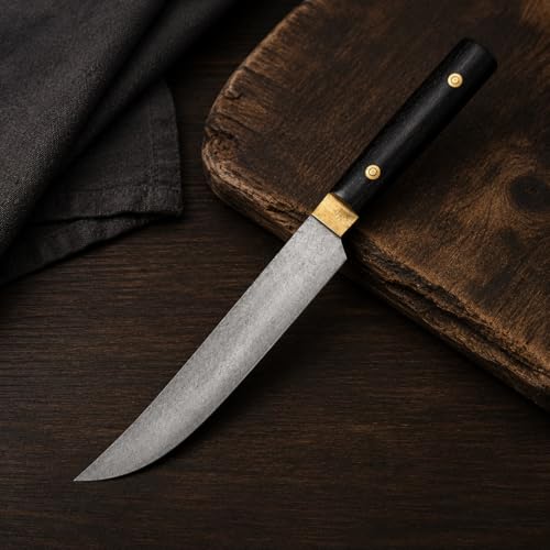 Image of Kerala Traditional Handmade Kitchen File Knife with Rosewood Handle, Hand Craft Knife Chopping,Cutting, Slicing. Vegetables, Fruits, Fish, Chicken Etc Pack of 1