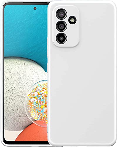 Image of DIZORO Liquid Silicone Case with Microfiber Cushioning Compatible for Samsung M52 5G Shockproof Slim Back Cover, Gel Rubber Full Body Protection (White)