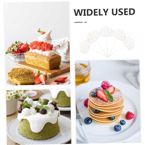 BCOATH 2sets Birthday Cake Picks Wool Yarn Edible Cloud Balls Decorations Party Cupcake Toppers 5pcs*2 - Image 2