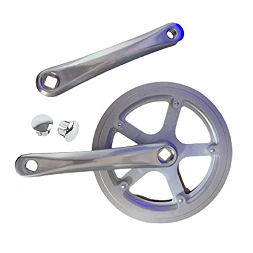 Biela de Bicicleta con Protector/Biela y contra-biela de Bicicleta Incluye 2 Tapones/Biela Bicicleta de 44 Dientes/Biela de 1 Plato (monoplato) Cover