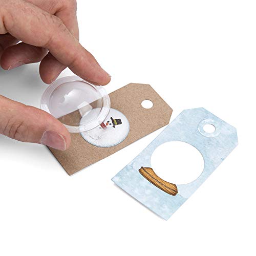 Tim Holtz Alterations - Tiny Snowglobes Thinlits, Plastic Dimensional Domes And Small Adhesive Sheets - 3 Items #TOP6