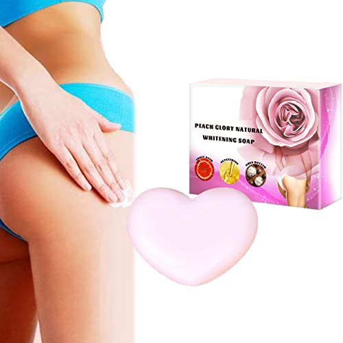 Jabón blanqueador natural PeachGlory, jabón blanqueador natural de leche de melocotón, jabón de glúteos perfumado de melocotón, reparación hidratante para todo tipo de piel (1pcs)