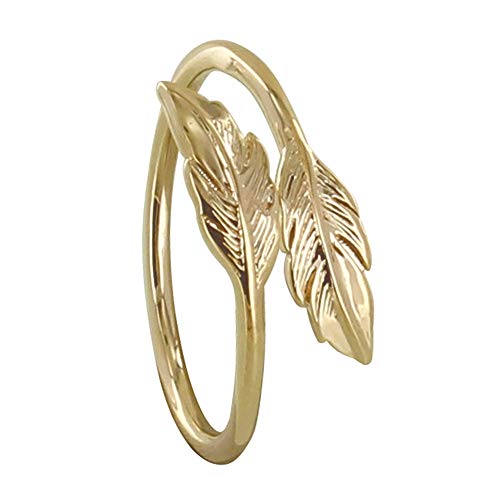 LES POULETTES BIJOUX - Bague Plaqué Or Double Plume - Taille 62 Cover