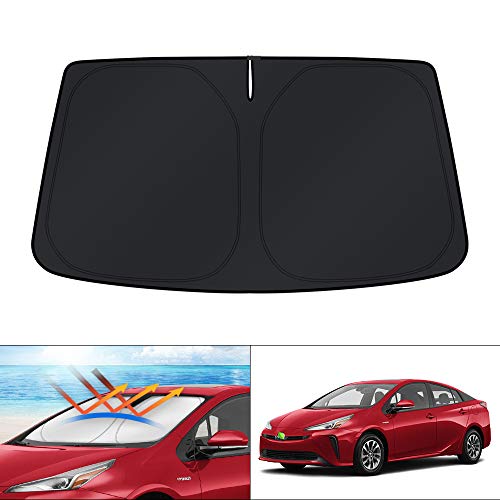 Image of KUST Windshield Sun Shade for 2016-2020 2021 2022 Toyota Prius Hatchback (NOT for Prius C or Prius V) Custom Fit Window Accessories Shade Foldable Sun Visor Protector Block UV Rays