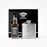  Jack Daniels - 5cl Old No. 7 Miniature & Hip Flask Gift Pack - Whisky