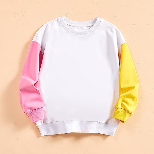 Toddler Solid Soft Cotton Sweatshirt Long Sleeve Pullover Top Multicolor T-Shirts for Baby Kids Boys (A, 5-6 Years)2
