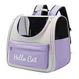 AMOREJA Mochila de Transporte para Pets Dobrável Acolchoada e Ventilada Perfeita para Passeios com Conforto e Segurança (Lilás)