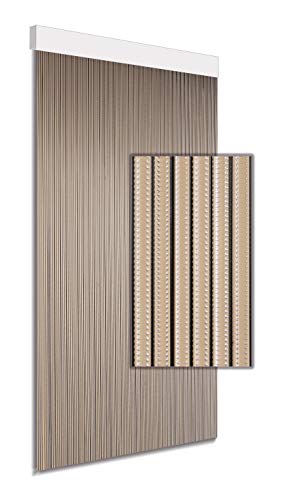 DEGOR Türvorhang Luxe Lamellen Transparant-Schwarz 90x210, Plastic