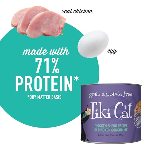 Image of Tiki Cat Luau Wet Cat Food, Chicken & Egg, 10 oz. Cans (4 Count)