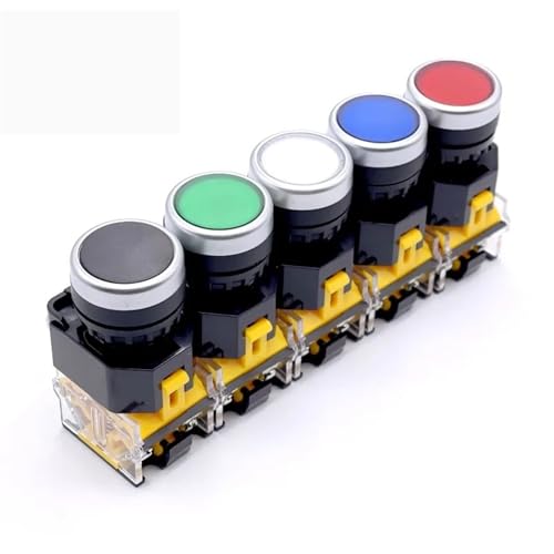 Interrupteur à bouton-poussoir connecté à vos machines avec LED 220V LA38 22mm