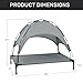 Heeyoo Elevated Dog Bed with Canopy, Portable Dog Cot with Removable Shade Tent, Outdoor Raised Pet Cot Cooling Bed for Dogs