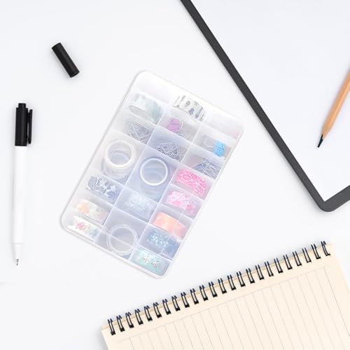 Image of 3Pack 24 Grids 7.7 x 5 x 1.4 inch Clear Plastic Tackle Box with Adjustable Dividers, Jewelry Organizers and Storage for Earring Organizer, Diamond Art Storage for Bead /Craft /Sewing /Fishing Organizers