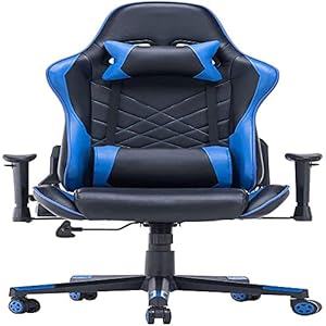 Draaibare Office Executive Stoel Gaming Computer fauteuil Ergonomische Hoge Rugstoel Curve Ontwerp met Hoofdsteun Zonder Voetsteun voor Thuis