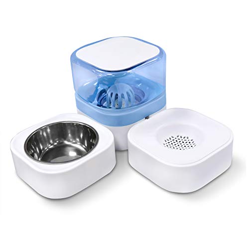 Luccalily Cat Food Bowls, Detachable Cat Dishes for Food and Water, Pet Bowls for Puppies Kitten Small Medium Dogs, Blue