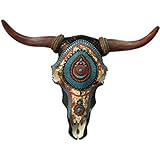 Material: Polyresin Isideco Perlenverzierter Western Bisonschädel