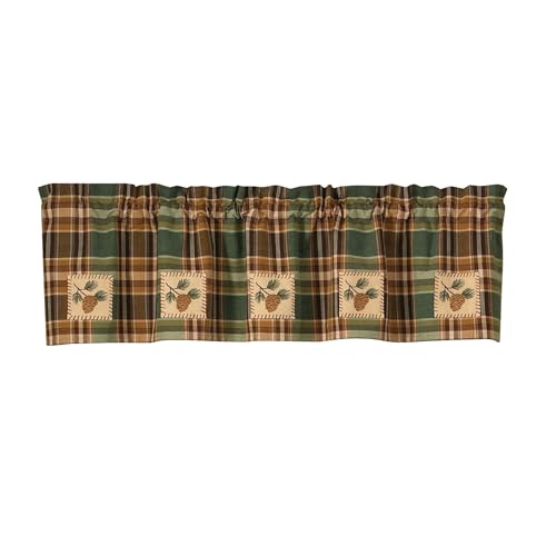 Park Designs Pinecone Patch Lined Valance, 60 x 14