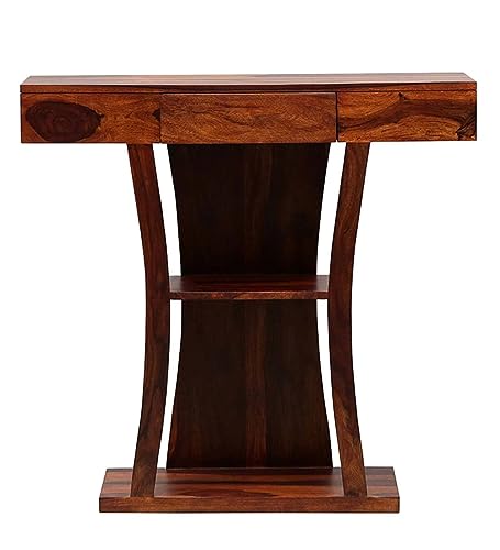 Image of Woody Furniture Console Table with Storage | Wooden Console Table for Bedroom & Living Room | Foyer Table for Entryway (Natural Finish)