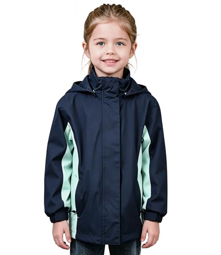 Image of Girls Boys Rain Jackets, Lightweight Waterproof Kids Rain Coats with Hood Windbreakers for Kids