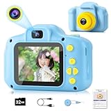 子供カメラ キッズカメラ 男の子 女の子 キッズ トイ カメラ おもちゃ 写真 動画 撮影 usb-c 充電 スマホ転送 32GBカード付 3～5歳 人気 ギフト 誕生日 クリスマス プレゼンド 結婚式 子供カメラマン (水色)