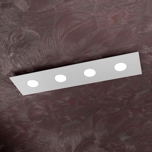 TOPLIGHT PLAFONIERA LED 4 LUCI RETTANGOLARE GRIGIO MODERNO L 80 CM