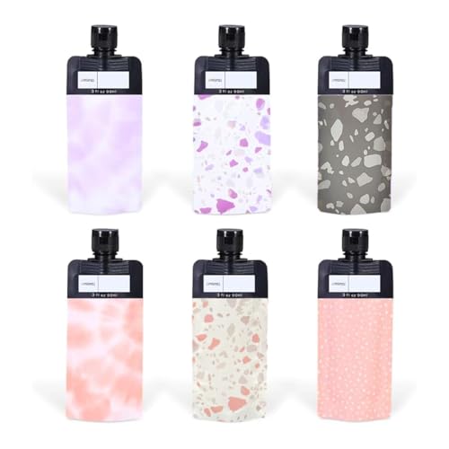 6PCS Bottiglie da Viaggio per Articoli da Toeletta, Contenitori a Prova di Perdite, Contenitori a Prova di Perdite, Sacchetti per Liquidi Imbottigliati, Contenitori per Cosmetici per la Conservazione