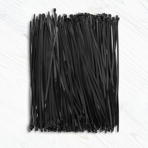 Jelken 250 Pack Black Cable Ties, 300Mm X 4.8Mm, 12" Nylon Tie Wraps, Self-Locking Heavy Duty Zip Ties For Home Office And Garden - 6