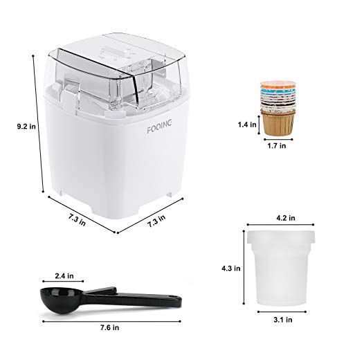 Foto von Softeismaschine für zuhause,Eismaschine Speiseeisbereiter 1,5L(5 bis 30 Minuten),Edelstahl-Heim-Speiseeismaschine,Geeignet für Sorbet,Gefrorenen Joghurt und Eis,Einschließlich Rezept und Pappbecher
