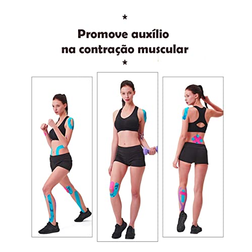 Fita Bandagem Kinesio Tape Elástica Adesiva Para Reabilitação e Fisioterapia 5 Metros Auxilio Das Do