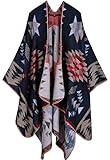 indianer poncho stricken Asymmetrisches Saum,Batwing Design