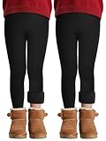 Ruisita 2er Pack Thermo Leggings Mädchen Gefütterte Winter Leggins Mit Fleece Kinder High Waist Thermounterwäsche Dicke Warm Lange Hose Strumpfhose