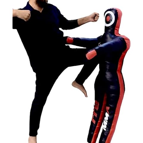 Stylso Wrestling Dummy Grappling Dummy PU Leather BJJ MMA Judo Karate Adult Jiu Jitsu Dummy - Un-Filled (Black, 6ft / 72 inches) Cover