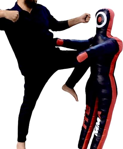 Stylso Wrestling Dummy Grappling Dummy PU Leather BJJ MMA Judo Karate Adult Jiu Jitsu Dummy - Un-Filled (Black, 4ft / 48 inches)