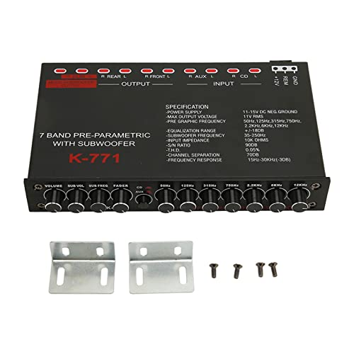 Ecualizador de audio para automóvil de 7 bandas ajustable para eliminar distorsiones de sonido 6